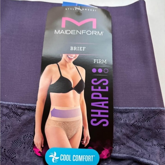NEW Maidenform Cool Comfort Firm Brief Panties Shapewear Size XL Purple DM0051 - Picture 3 of 6